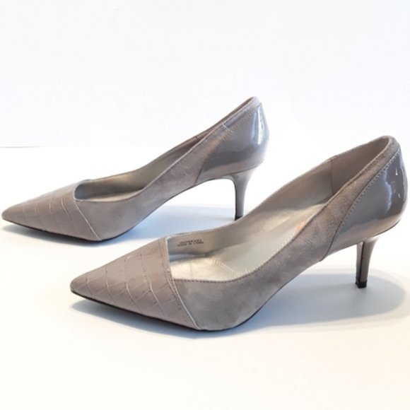 Tahari Raylin II Grey Snakeskin Suede Heels NWOT sz 7 - Picture 1 of 11